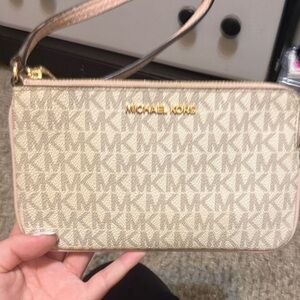 Michael Kors Tan Monogram Clutch